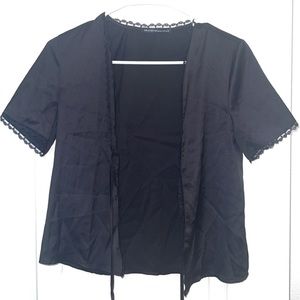 Brandy Melville tie front black top